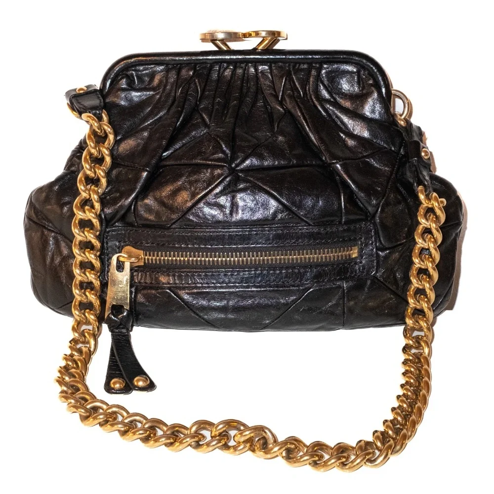 RARE Archival Marc Jacobs Patchwork Little Stam Bag - Black/Gold - 2007 - Picture 3 of 10